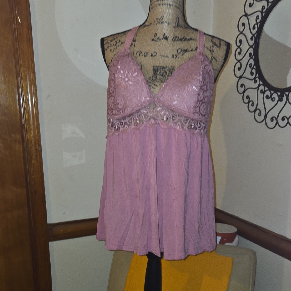 Daisy Fuentes Pink Lace Camisole